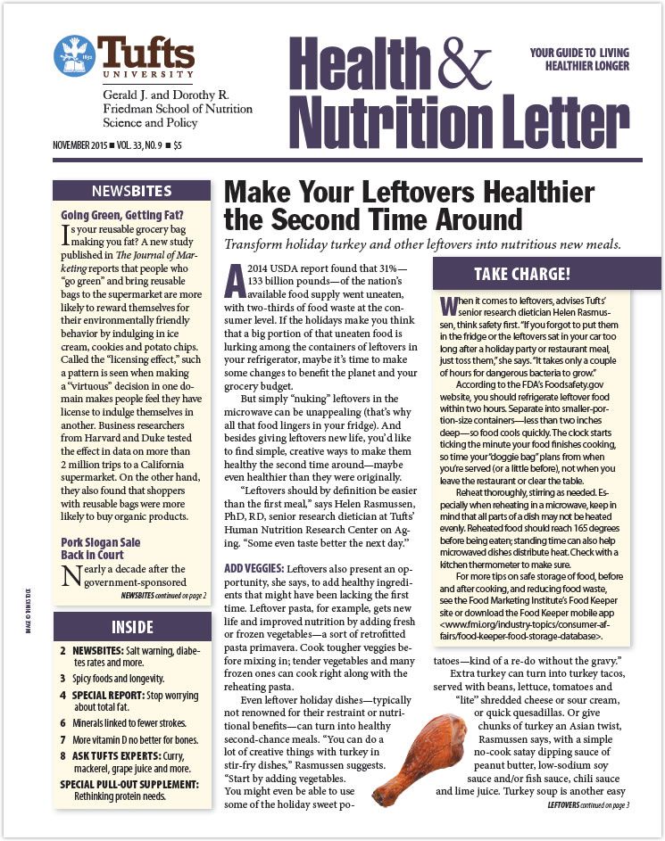 Download The Full November 2015 Issue PDF - Tufts Health & Nutrition Letter