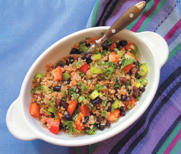 Black Bean Bulgar Orange Salad