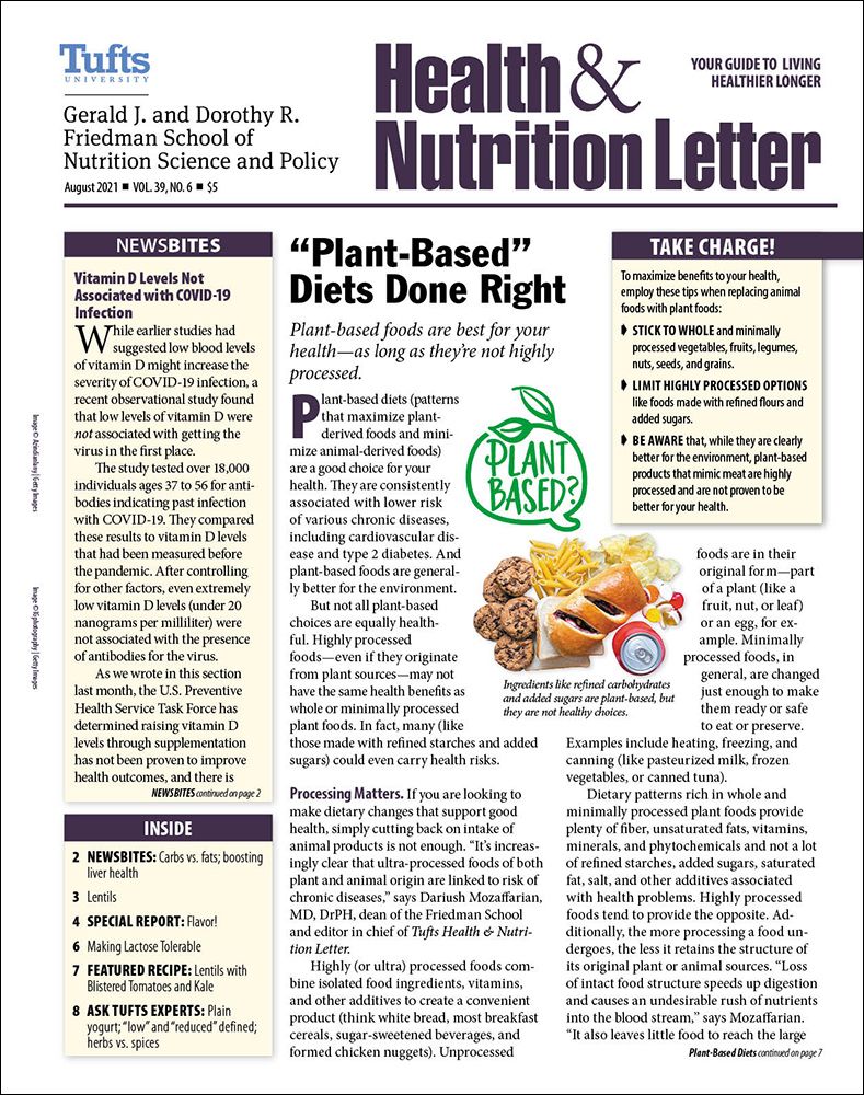 Download The August 2021 Full Issue PDF - Tufts Health & Nutrition Letter