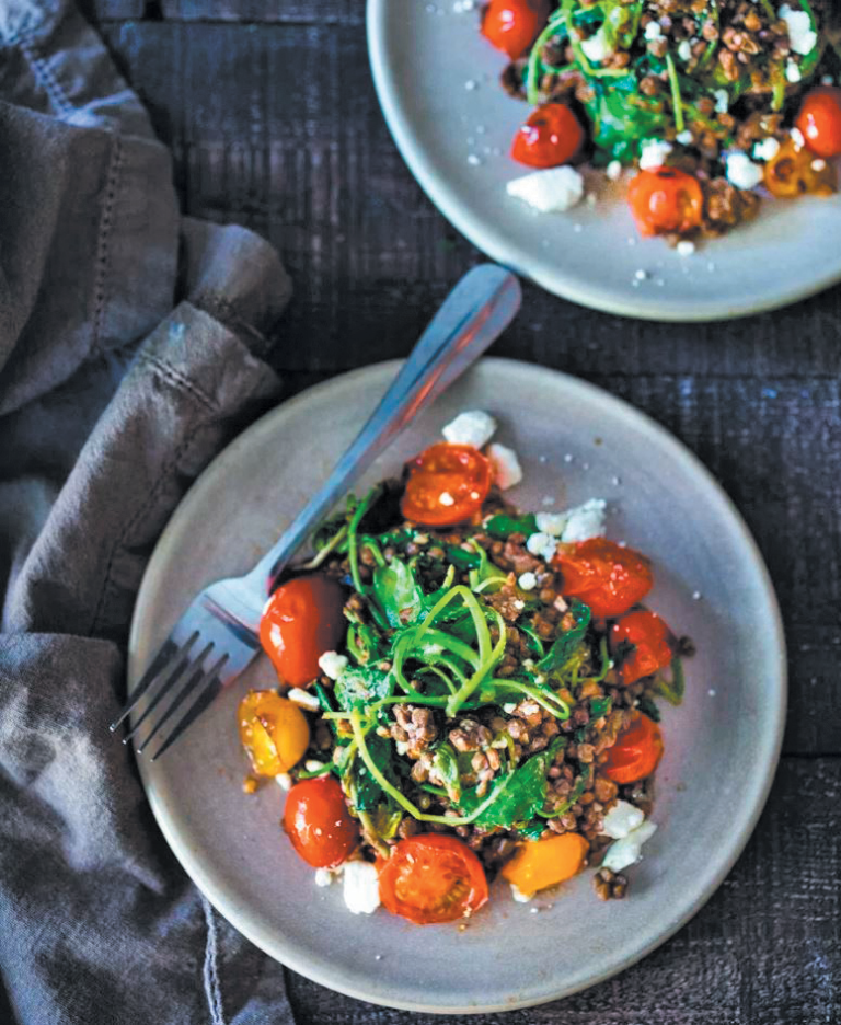 Lentils with Blistered Tomatoes and Kale - Tufts Health &amp; Nutrition Letter