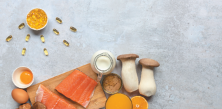 We get vitamin D from sun exposure and a few foods (fatty fish, mushrooms, egg yolk, and fortified milk and juices).