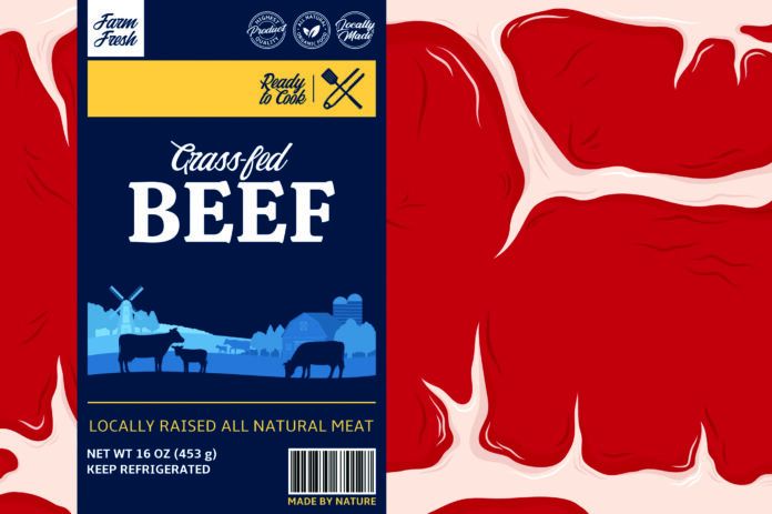 Vector beef label design concept