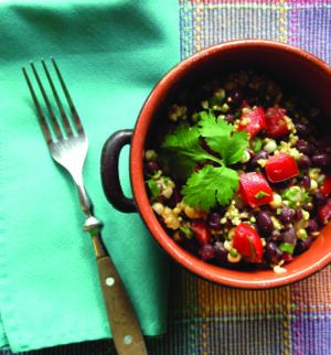 Quinoa, Black Bean, Corn, Tomato Salad