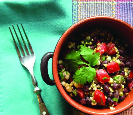 Quinoa, Black Bean, Corn, Tomato Salad